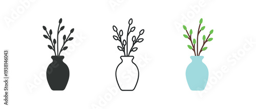 seasonal home decor spring table vase with fresh branches