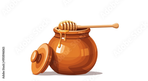 Honey Pot with Dipper.