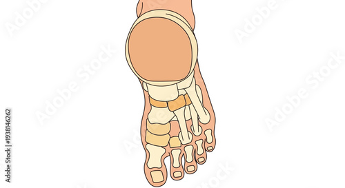 Human Foot Bones Anatomy.