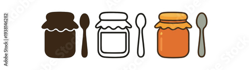 seasonal kitchen autumn jar of homemade jam and spoon