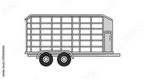 Livestock Trailer Illustration.