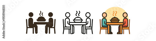 cozy home family dining table with warm food