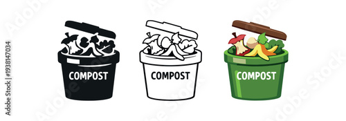 zero waste food compost bin with food scraps
