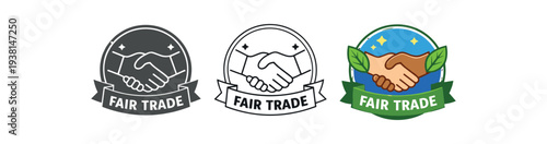 zero contain fair trade badge with shaking hands