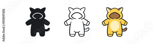baby costume outfit icon on light background. playful themed baby outfit. fun dress up symbol. adorable simple form. gender neutral version