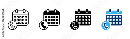 Appointment Schedule icon set multiple style collection