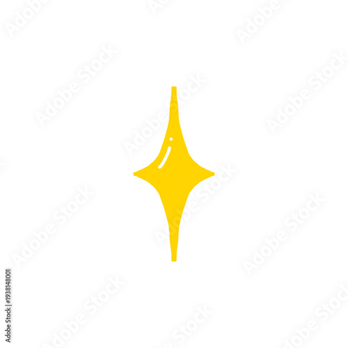 фотографія A stylized yellow star shape with four pointed extremities on a plain background