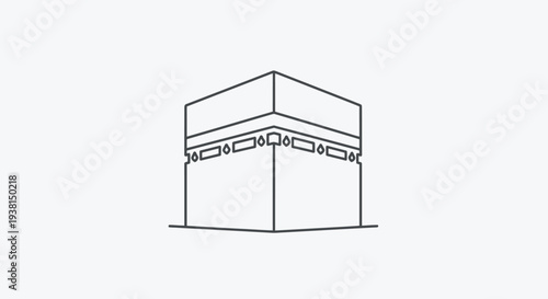 Simple Line Drawing of the Kaaba in Mecca