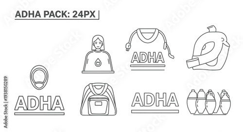 ADHA Pack Icons Set for Medical Awareness