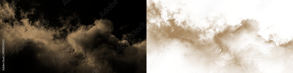 Fototapeta premium Sand, dust, brown, natural, smoke realistic dust PNG with brown sandstorm cloud and textured explosion. This PNG Overlay is transparent, ideal for desert scenes, pollution or storm effects.