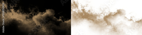 Sand, dust, brown, natural, smoke realistic dust PNG with brown sandstorm cloud and textured explosion. This PNG Overlay is transparent, ideal for desert scenes, pollution or storm effects.