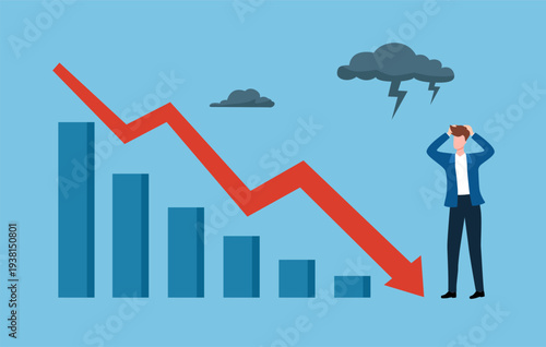 Financial difficulties, decrease in value of business or company shares, stock market crash, economic crisis, business failure, loss of cash, lose investments