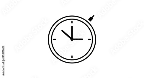 A clock with a pencil mark.