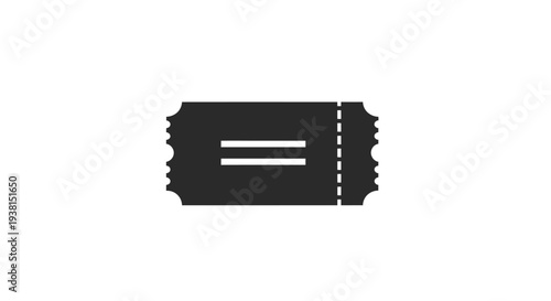 A single black movie ticket stub.