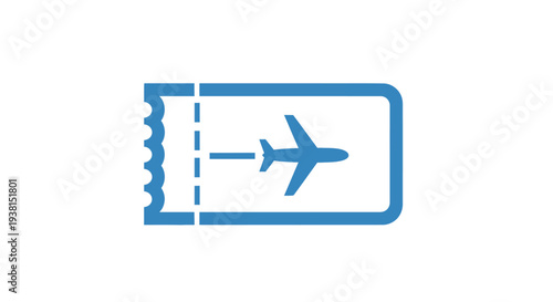 Airplane ticket icon travel symbol.