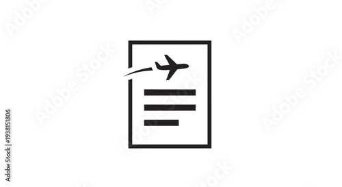 Airplane Ticket Travel Document Flight Booking.