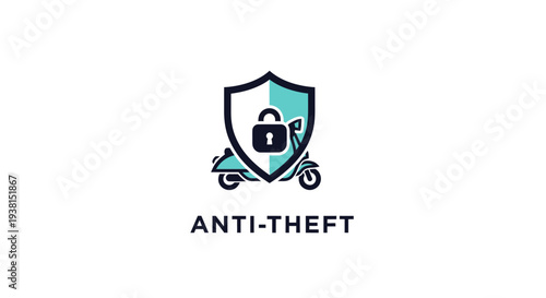 Anti Theft Security Lock Icon Design.