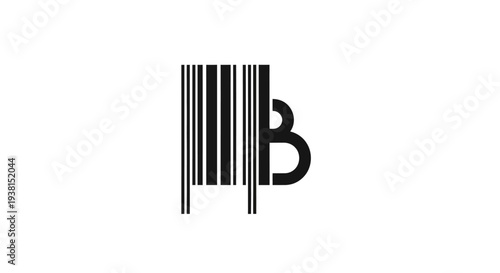 Barcode with letter B symbol.
