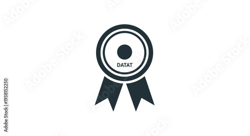 Black and white award ribbon icon.