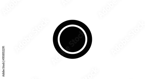 Black and white circular design element.
