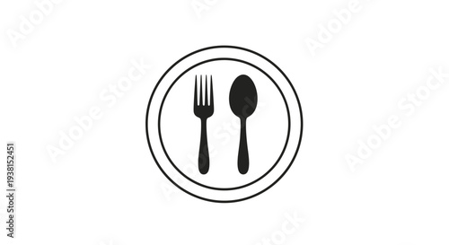 Black and white plate setting icons.