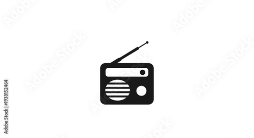 Black and white old radio device.