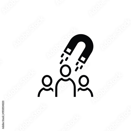 Attracting people with a large magnet, a simple illustration of magnetism in action from a straightforward viewpoint