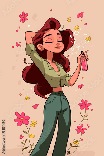 Woman Using Nasal Spray Amid Spring Pollen