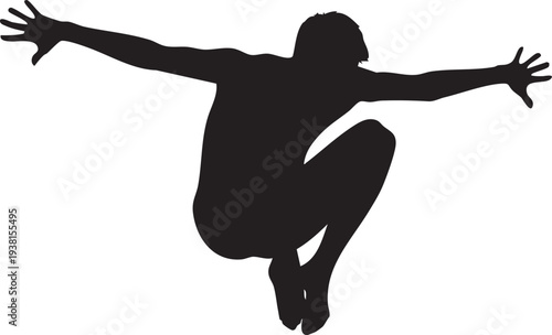 Modern Dance Tuck Jump Mid Air Action Silhouettes