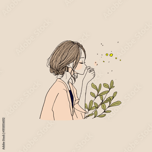 Woman Using Spring Allergy Nasal Spray