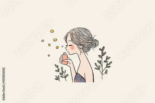 Woman Using Spring Allergy Nasal Spray