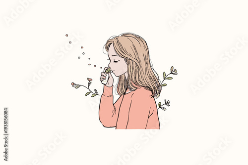 Woman Using Spring Allergy Nasal Spray