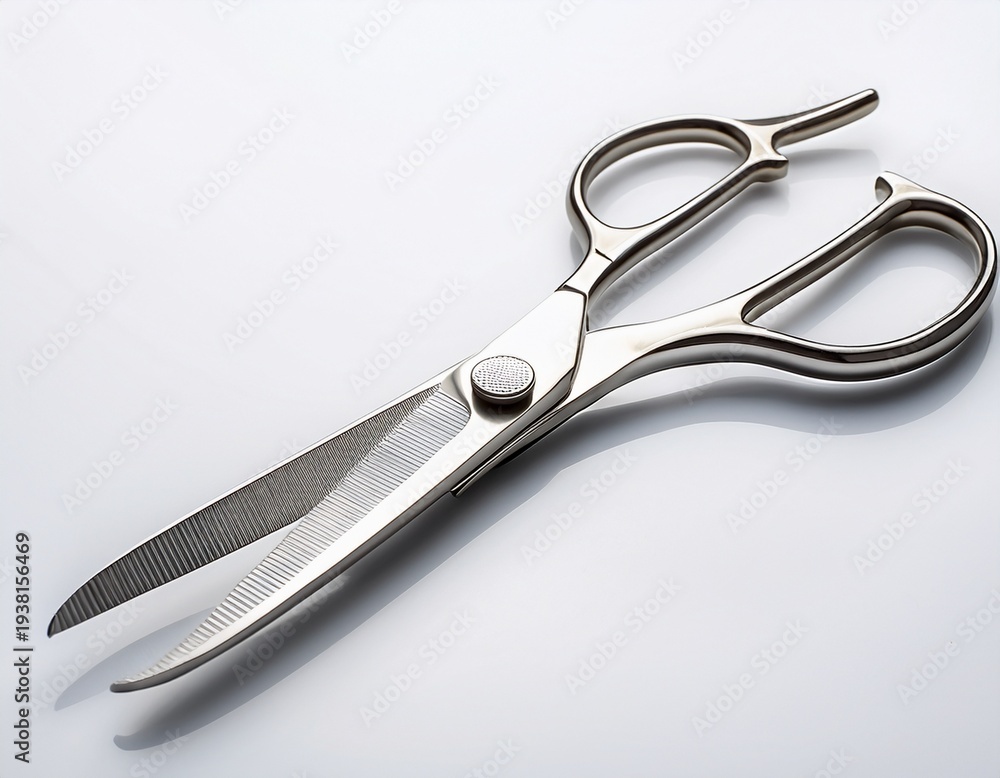 Obraz premium Thinning scissors on a white background without shadows