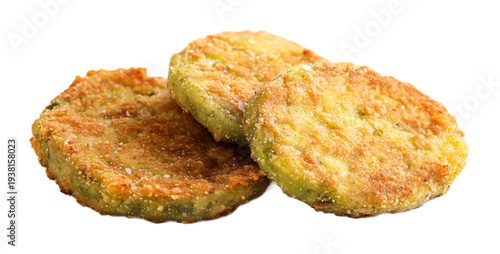 Wallpaper Mural Fried Green Tomatoes - Crispy and Savory Southern Delight - Isolated on White Background Torontodigital.ca