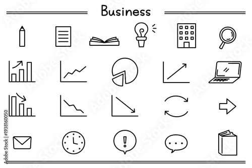 シンプルで使いやすいビジネスのアイコンセット