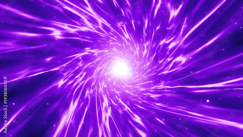 Fototapeta premium 回転して渦巻く紫色の炎の集中線のエフェクト背景