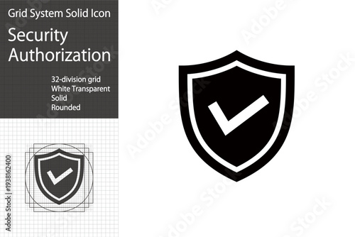 Shield icon and check mark icon indicating approval