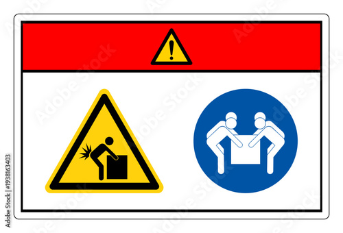 Danger Lift Hazard Four Person Lift Symbol Sign,Vector Illustration, Isolated On White Background Label.EPS10