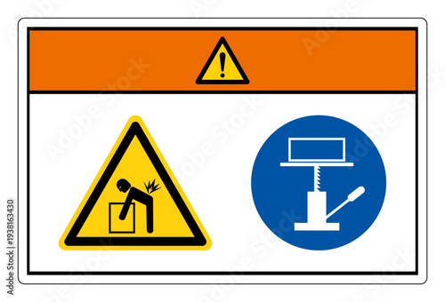 Warning Lift Hazard Symbol Sign,Vector Illustration, Isolated On White Background Label.EPS10