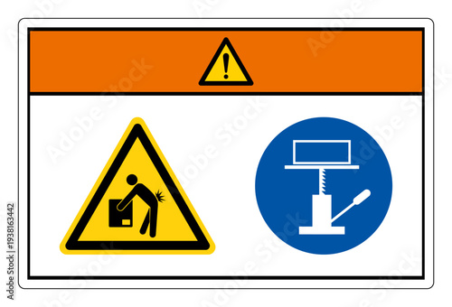 Warning Lift Hazard Symbol Sign,Vector Illustration, Isolated On White Background Label.EPS10