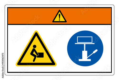 Warning Lift Hazard Symbol Sign,Vector Illustration, Isolated On White Background Label.EPS10