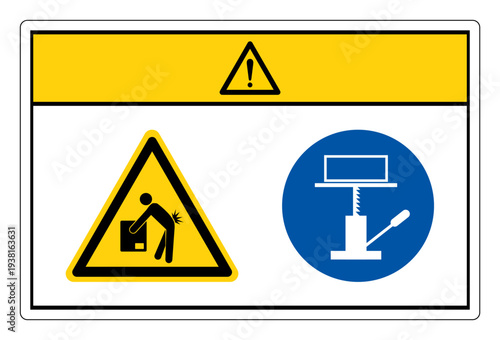 Caution Lift Hazard Symbol Sign,Vector Illustration, Isolated On White Background Label.EPS10