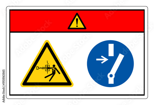 Danger Hazardous Voltage Disconnect Before Carrying Out Maintenance Symbol Sign ,Vector Illustration, Isolate On White Background Label.EPS10