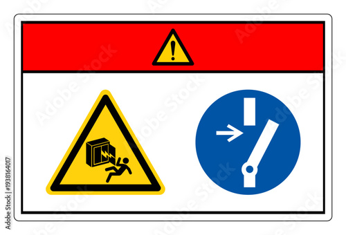 Danger Hazardous Voltage Disconnect Before Carrying Out Maintenance Symbol Sign ,Vector Illustration, Isolate On White Background Label.EPS10