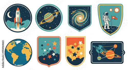 Collection of Space Themed Patches and Emblems.