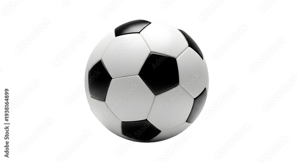 Naklejka premium Soccer ball isolated on transparent background black and white football png