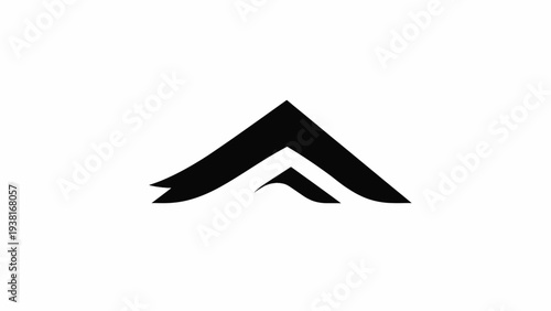 Modern Abstract Roof Design - Minimalist Home Symbol for Architecture