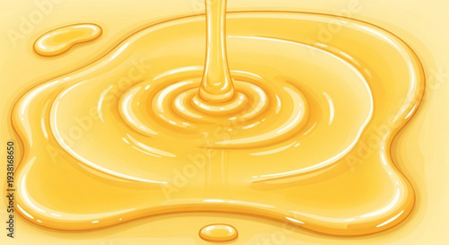 Golden Melted Butter Pouring with Ripples
