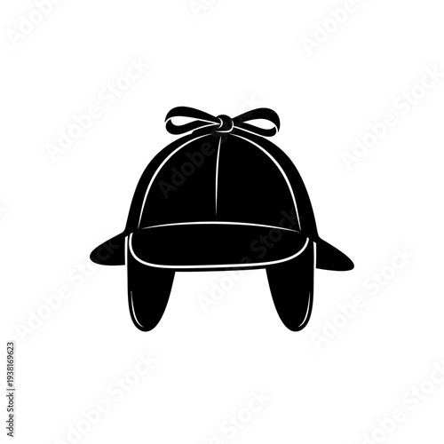 Silhouette of a Classic Sherlock Holmes Detective Hat.