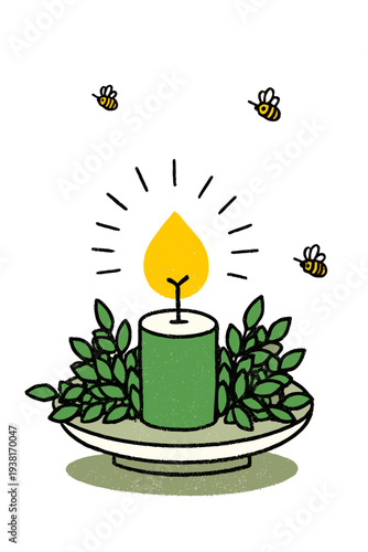 Minimalist Citronella Candle Repelling Mosquitoes